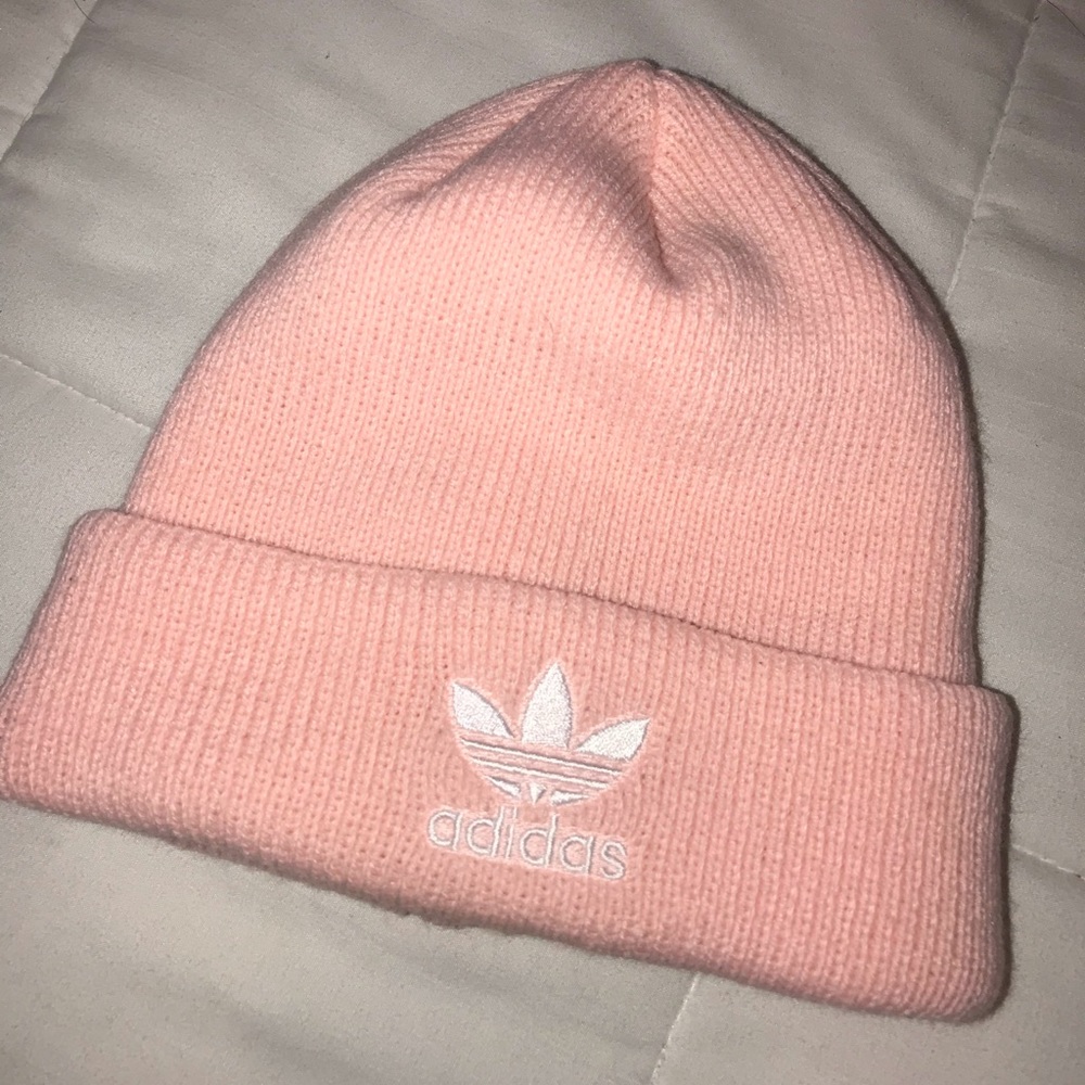 pink adidas beanie!!